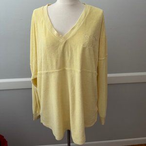 PINK Terrycloth V-Neck